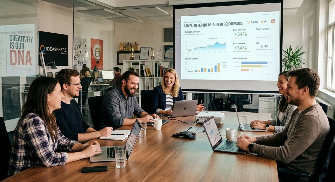 Marketing-Team analysiert Daten